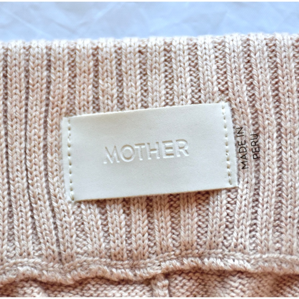 MOTHER NWT THE ZESTY HOVER HIGH WAIST WIDE LEG KNIT BEIGE PANT. SIZE S - Picture 10 of 14